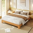 thumbnail image 1 of Eastvita King Size Wood & Metal Platform Bed Frame - 10.24" Underbed Storage, No Headboard, Pine, 1 of 9