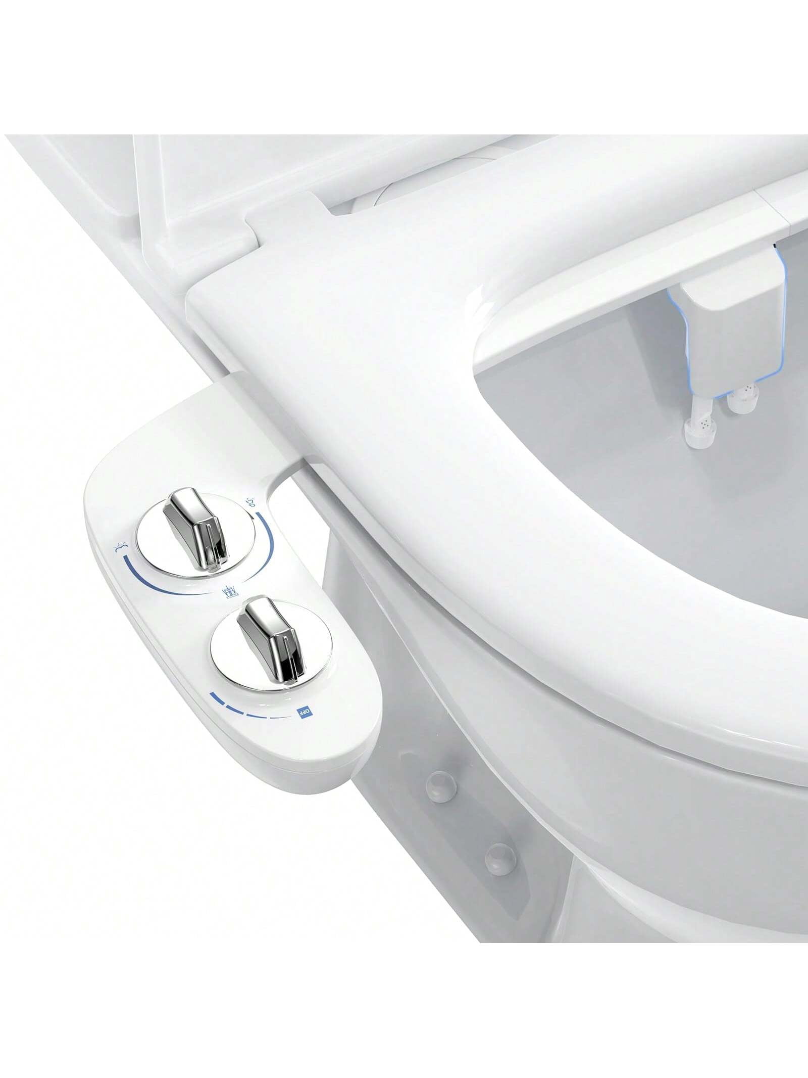 Eastvita Multifunctional Bidet Attachment for Toilet Non Electric Self Cleaning Dual Nozzle Feminine Bidet Wash Toilet Bidet Fresh Cold Water Sprayer Bidets for Existing Toilets w/ Adj