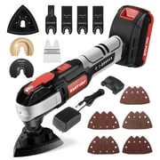 Eastvolt 20V Cordless Oscillating Tool Kit, 6 Variable Speed Oscillating Multi-Tool, Battery Powered Oscillating Multitool for Scraping, Grinding, Sanding, Cutting