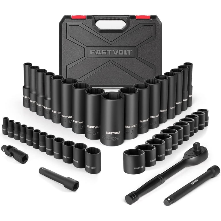 Eastvolt Mechanic Tool Kit, 46 Pieces, 72 Teeth Reversible Ratchet
