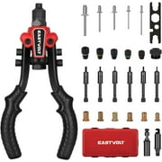 Eastvolt Rivet Nut Tool, 3 in 1 Hand Rivet, Rivet Gun Rivet Nut Tool Reamer 3 in 1 Set, Including 60Pcs Rivet Nuts, 6 Metric & SAE Mandrels and 2 Reaming Mandrels with Carrying Case