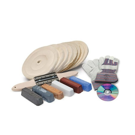 Eastwood 10" Buffing Shop Kit Stainless Steel Aluminum Polish 8 Wheels 6 Compounds Protective Gear