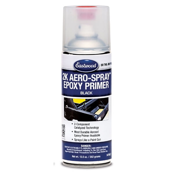 Eastwood 2K AeroSpray Black Epoxy Primer Auto Body Paint, Durable, 12 oz for Automotive