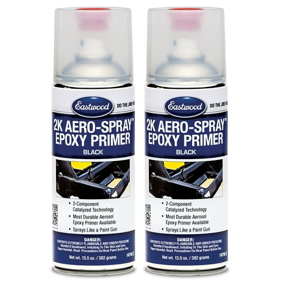 Eastwood 2K Epoxy Black Primer AeroSpray Catalyzed Technology  2 Pack