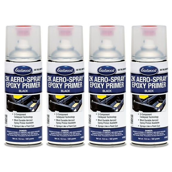 Eastwood 2K Epoxy Black Primer AeroSpray Catalyzed Technology  4 Pack
