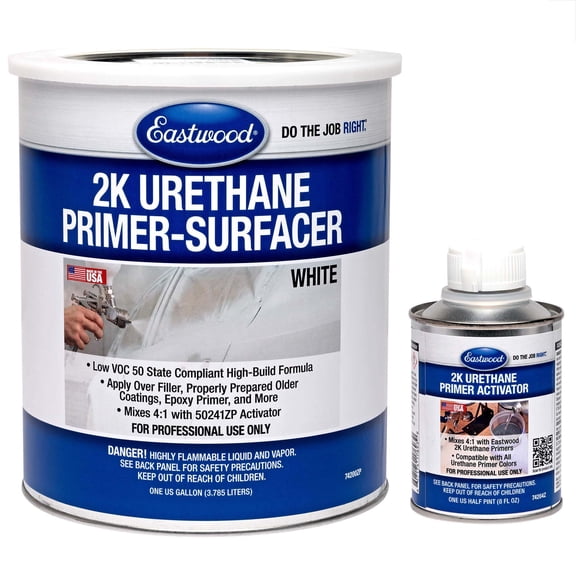 Eastwood 2K Urethane Primer Paint Surfacer White Gallon and Activator Kit