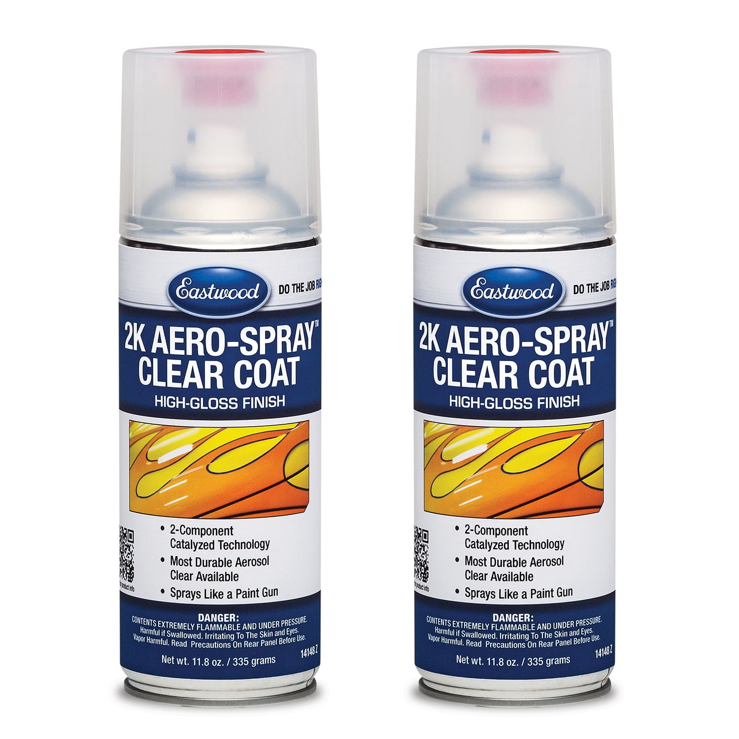 Eastwood 2k Aerosol Spray | Clear Coat Automotive Paint Aerosol Spray with Long-lasting and Durable Finish 12 Oz Can | Clear Coat | 2 Pack