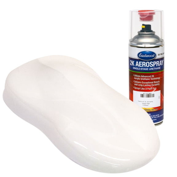 Eastwood 2k Aerospray Pure White Single Stage Urethane Automotive Spray Paint