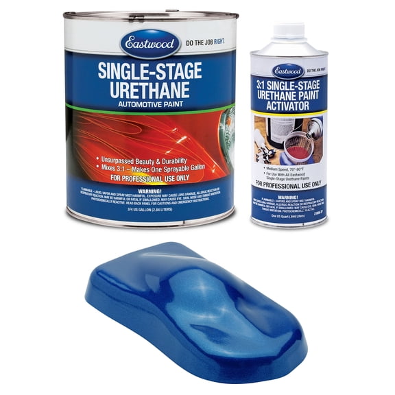 Eastwood 3:1 Blue Marlin Metallic Single Stage Urethane Automotive Spray Paint 1 Sprayable Gallon Kit