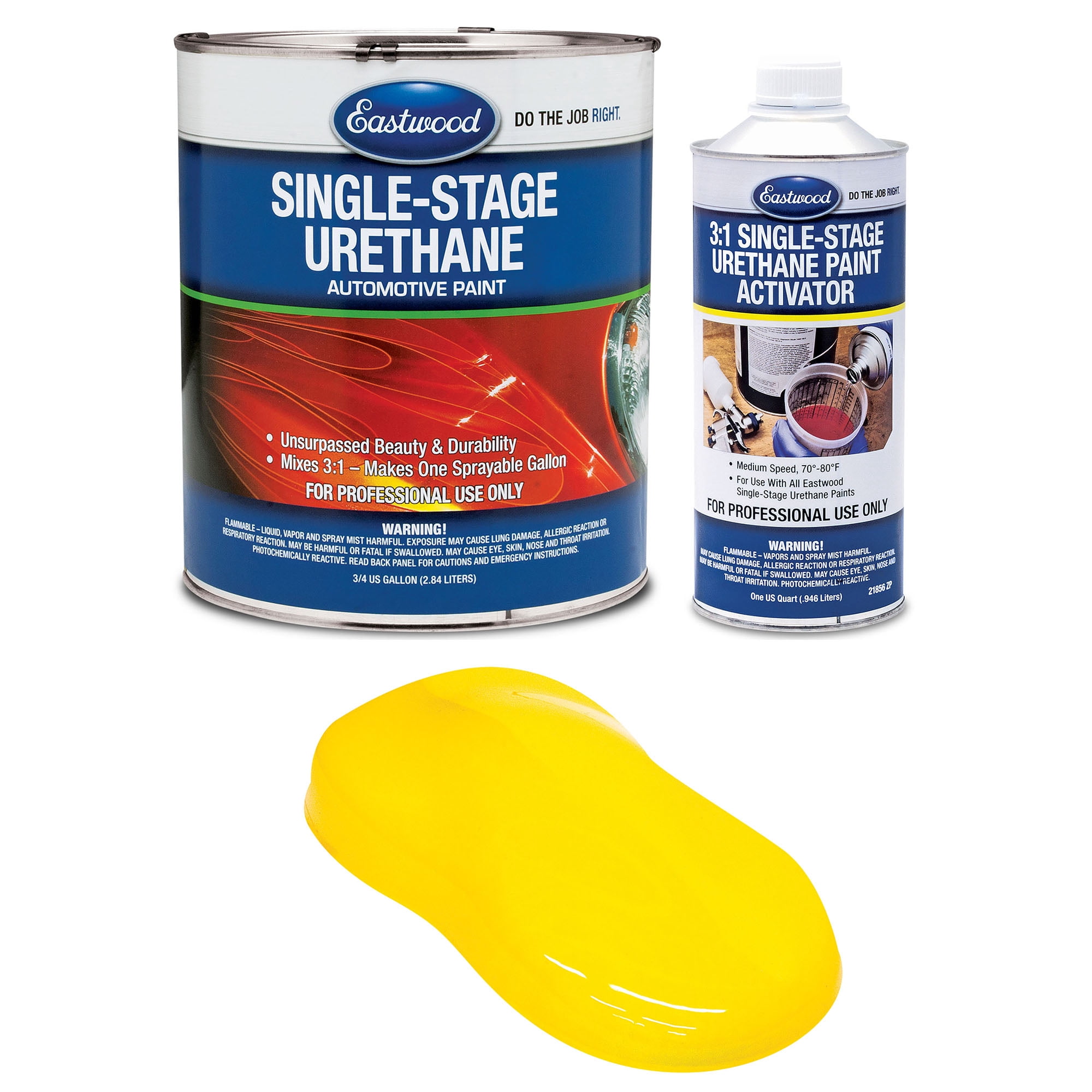 Eastwood 3:1 Electric Yellow  Single Stage Urethane Automotive Spray Paint 1 Sprayable Gallon Kit