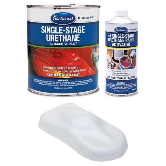 Eastwood 3:1 GM Fleet White (Code 12) Single Stage Urethane Automotive Spray Paint 1 Sprayable Gallon Kit