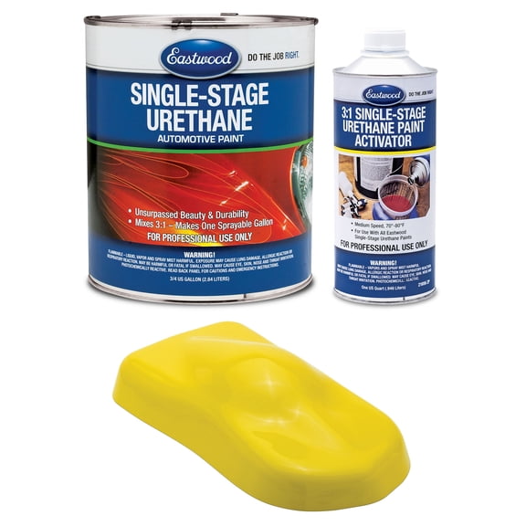 Eastwood 3:1 Yellow Sapphire Single Stage Urethane Automotive Spray Paint 1 Sprayable Gallon Kit