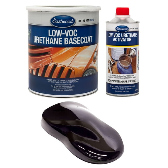 Eastwood 4:1 Boulevard Black 2K Basecoat and Activator Automotive Spray Paint Kit Makes 5 Sprayable Quarts