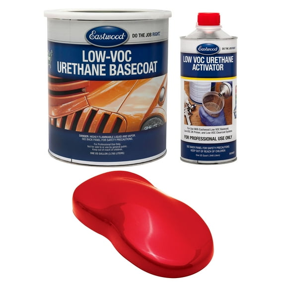 Eastwood 4:1 Fireball Red Pearl 2K Basecoat and Activator Automotive Spray Paint Kit Makes 5 Sprayable Quarts