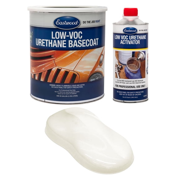 Eastwood 4:1 Wimbledon White 2K Basecoat and Activator Automotive Spray Paint Kit Makes 5 Sprayable Quarts