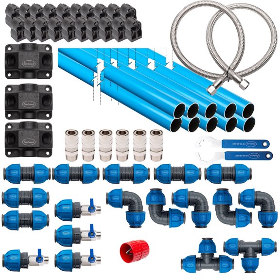 Eastwood APS Air Compressor Piping Air Line Kit 20 x 20 Complete 2-Car Garage 3 Drop