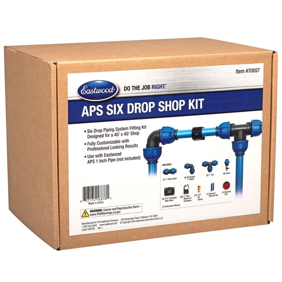 Eastwood APS Compressed Air Piping System Six Drop Shop Line Kit Piping Not Included