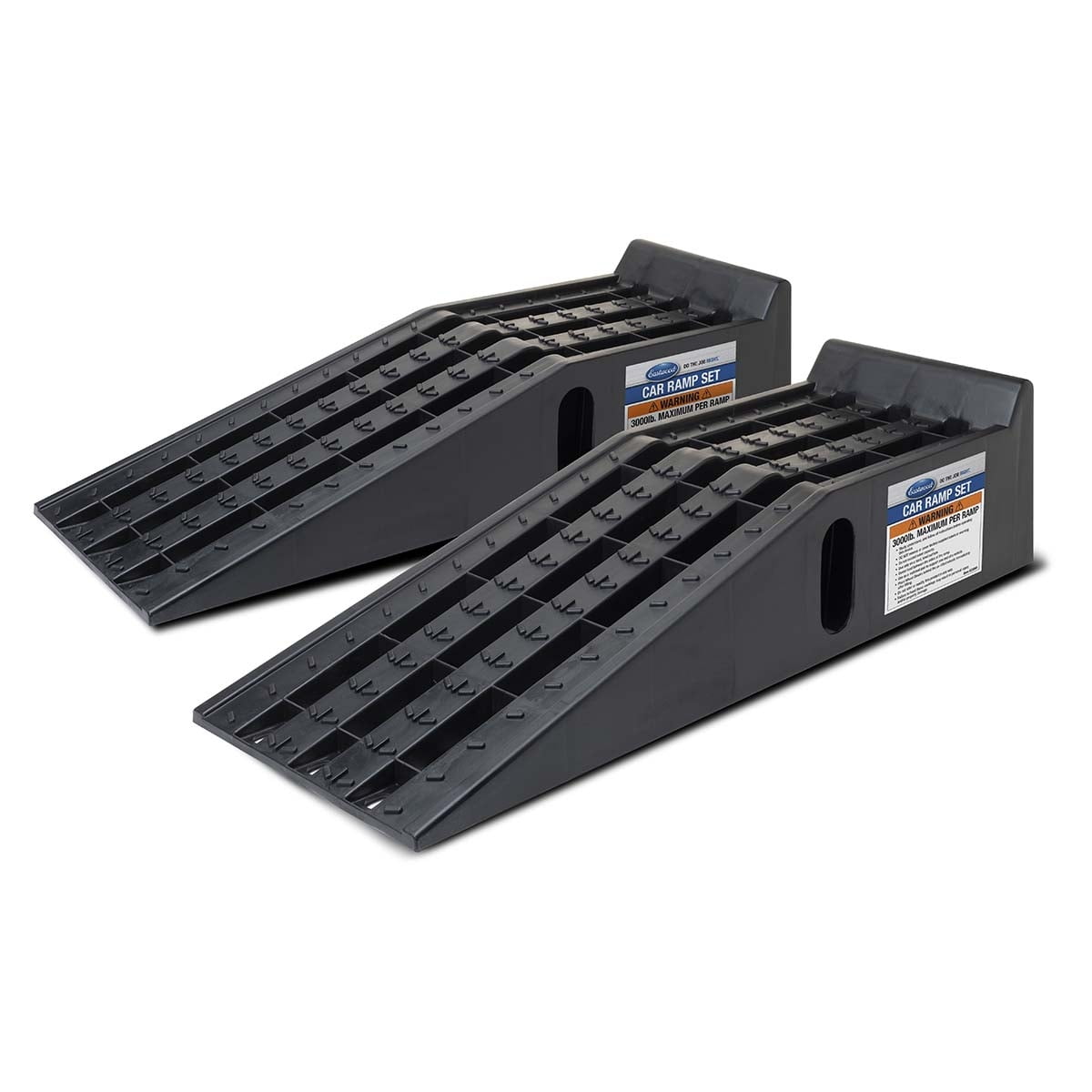 Black Poly 3 Ton Capacity Car Ramp Set with Built-in Handle