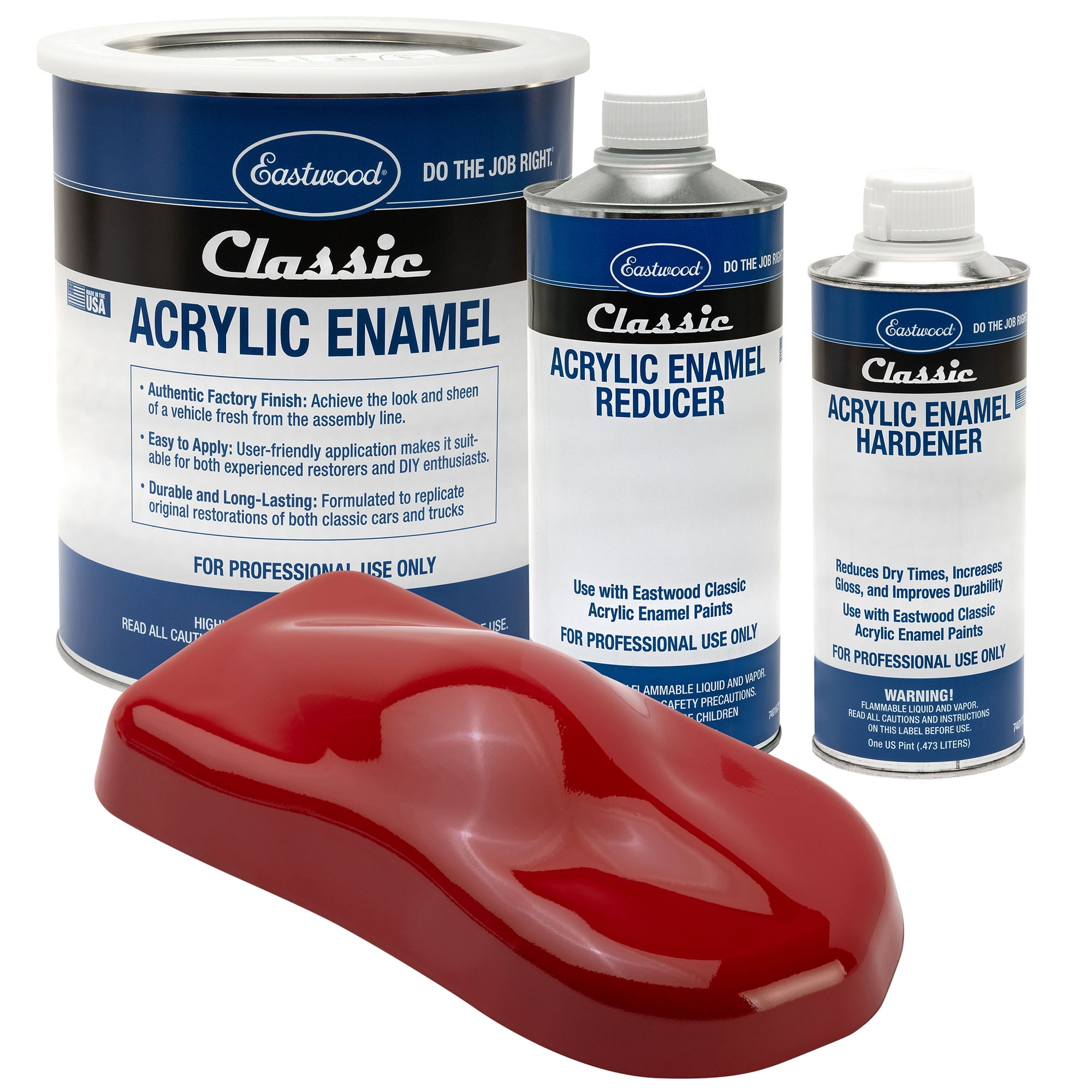 Eastwood Classic Acrylic Enamel Gloss Mack Red Automotive Spray Paint Gallon Reducer Hardener Kit