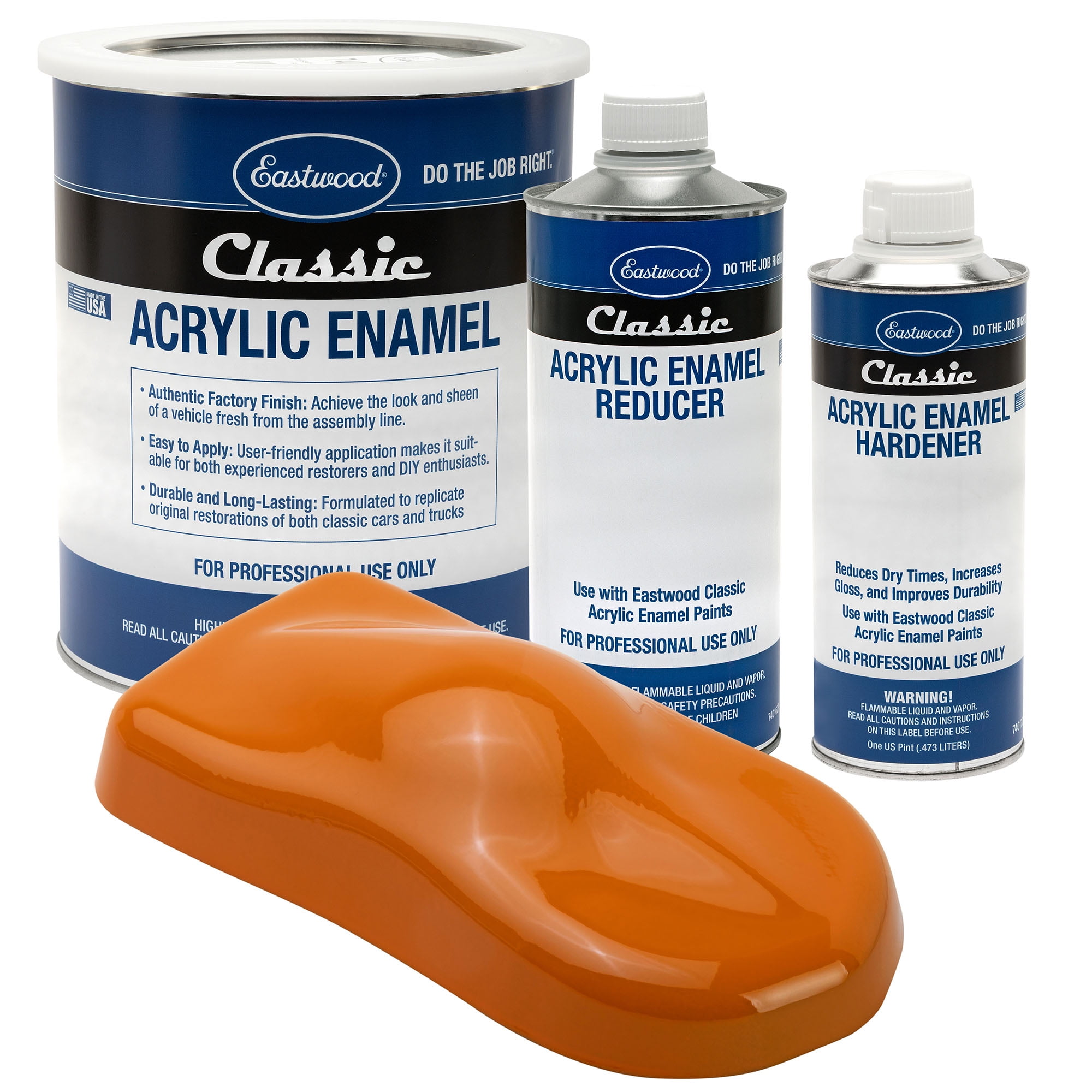 Eastwood Classic Acrylic Enamel Gloss Omaha Orange Automotive Spray Paint Gallon Reducer Hardener Kit