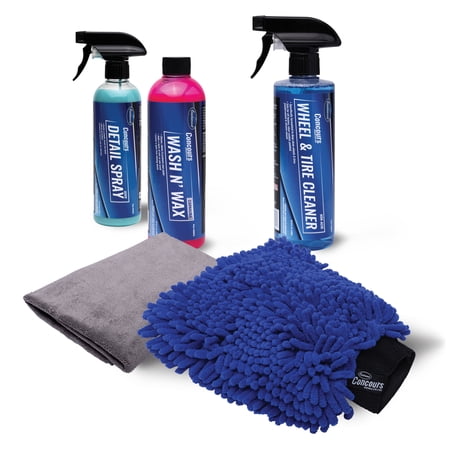 Eastwood Concours Basic Car Wash Detailing Spray and Towel Kit - 5 Items