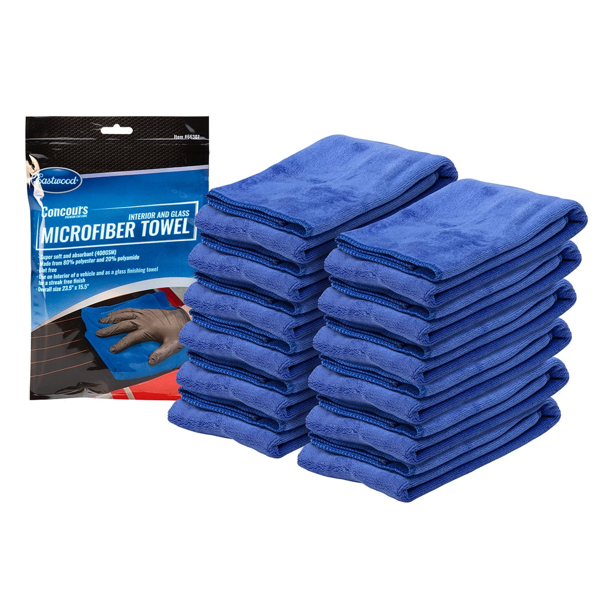 Eastwood Concours Interior and Glass Microfiber Towel- 12 Pack