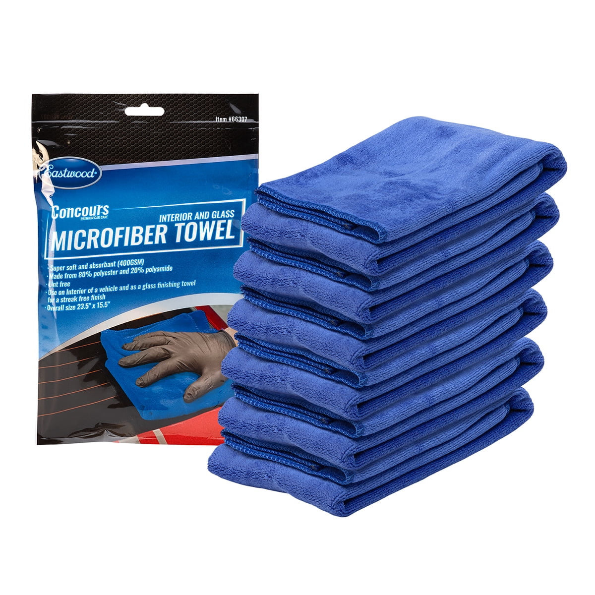 Eastwood Concours Interior and Glass Microfiber Towel- 6 Pack
