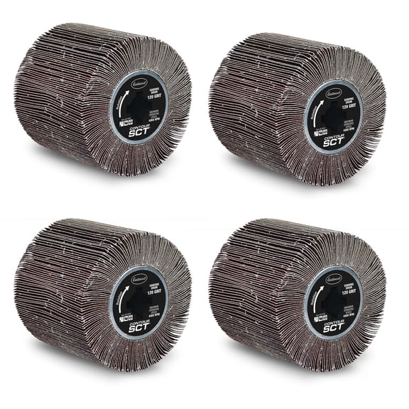 Eastwood Contour SCT Abrasive Flap Sanding Drum 120 Grit   | Surface Conditioning Tool Drum | Paint Removal and Surface Conditioning | 4-Pack