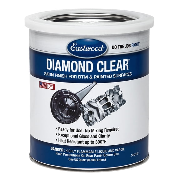 Eastwood Diamond Clear Satin DTM Direct to Metal and Painted Surfaces Paint Quart