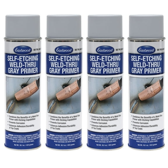 Eastwood Durable Organic Binders Self Etching Weld Thru Gray Aerosol Primer 16.1 oz 4 Pack