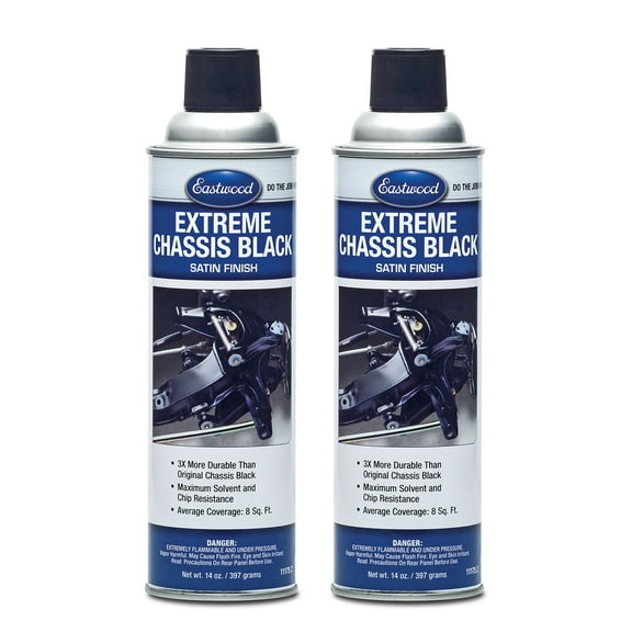 Eastwood Extreme Chassis Black Satin Aerosol Spray Paint | Car and Truck Chassis Frame Paint | Black 14oz Aerosol | 2 Pack