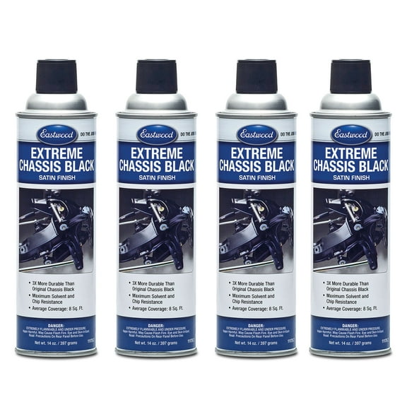 Eastwood Extreme Chassis Black Satin Aerosol Spray Paint | Car and Truck Chassis Frame Paint | Black 14oz Aerosol | 4 Pack