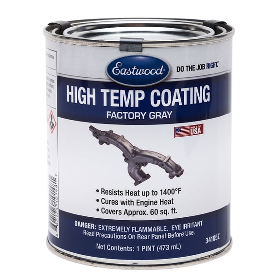 Eastwood Factory Gray High Temperature Resistant Paint 1400F Exhaust & Manifold Coating