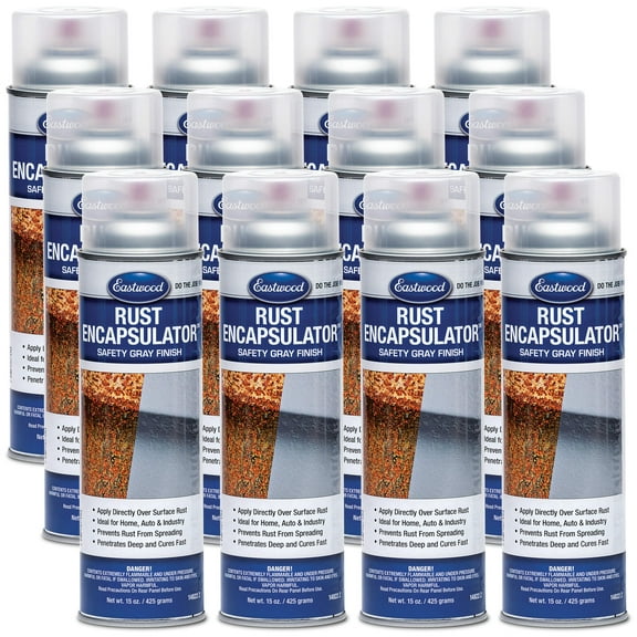 Eastwood Gray Rust Encapsulator 15 oz Aerosol Prevents Rust Corrosion Epoxy Fortified Low VOC Formula 12 Pack