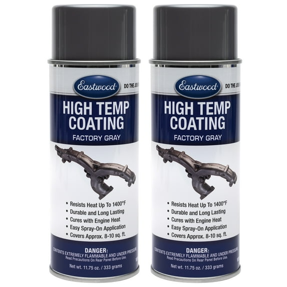 Eastwood High Temperature Factory Gray Exhaust Manifold Coating Paint Aerosol 11.75 oz 2 Pack