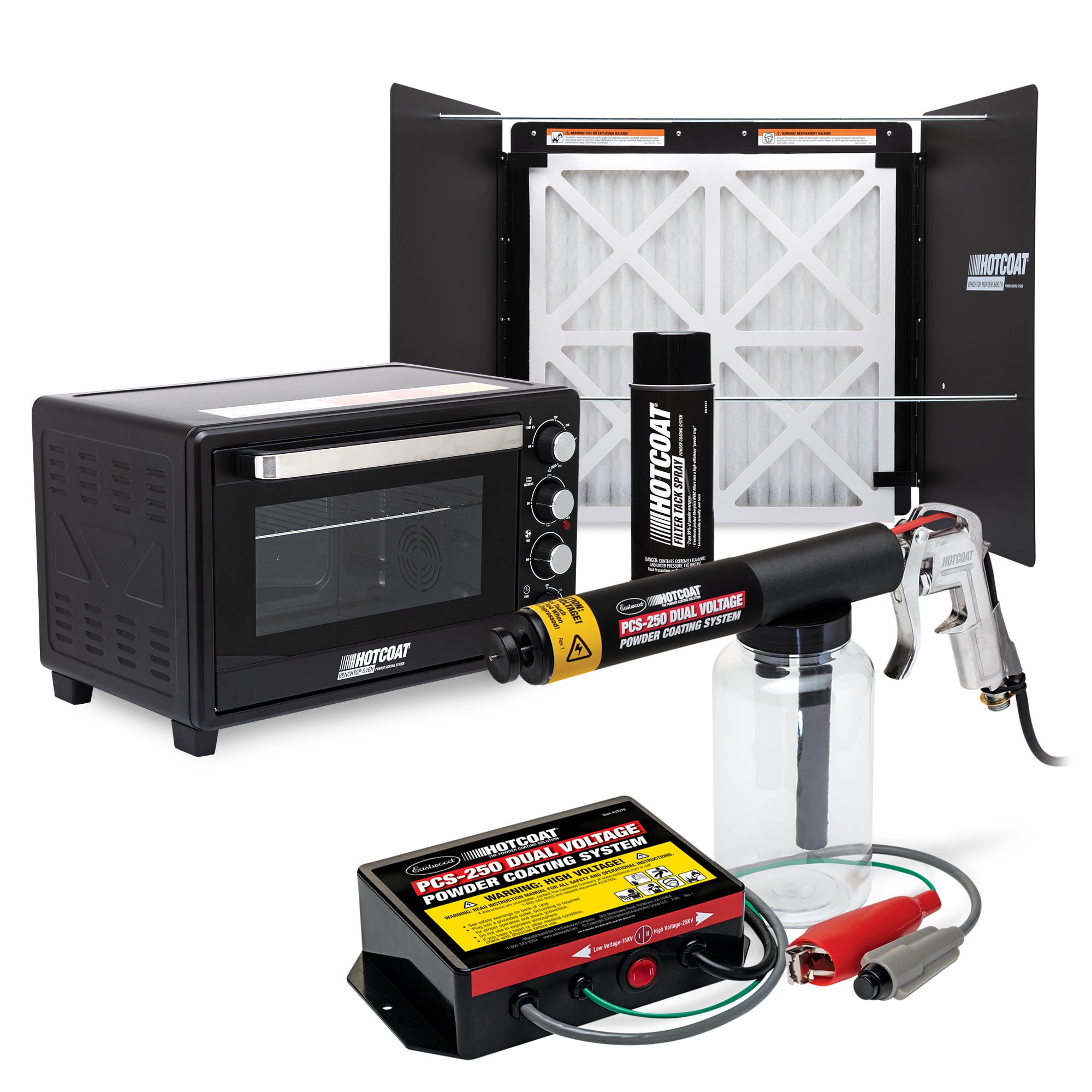 Eastwood HotCoat PCS-250 Powder Coating Gun Plus Benchtop Oven and Booth Powder Coating Kit
