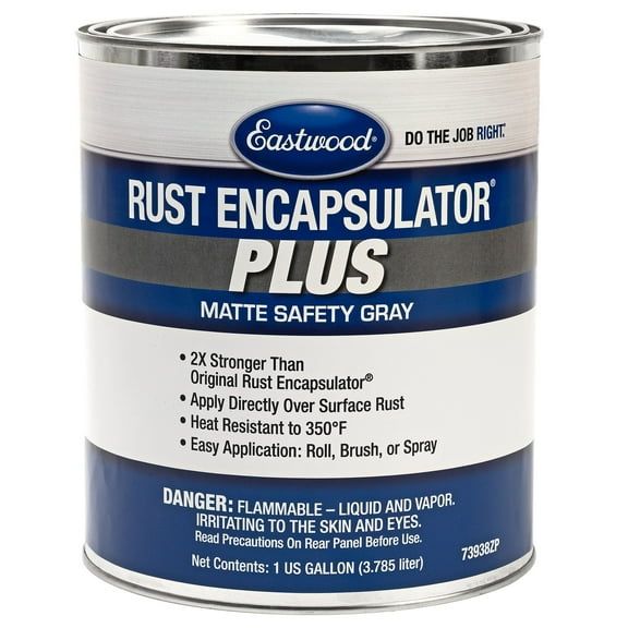Eastwood Matte Gray Rust Encapsulator Plus | Long Lasting Durable Finish 1 Coat Maximum Rust Protection | Heat Resistance up to 350 degrees Fahrenheit | Gallon 1 Pack