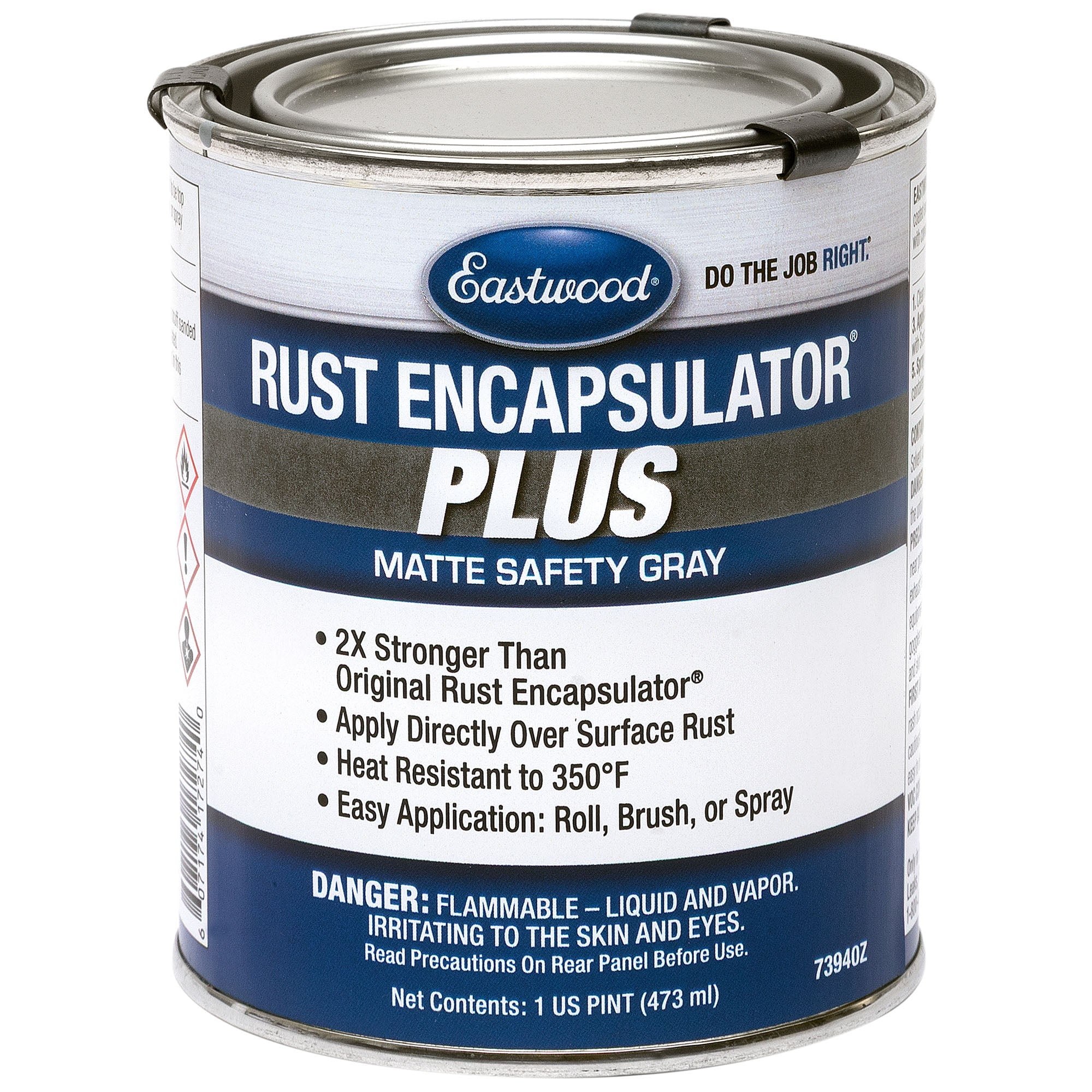 Eastwood Matte Gray Rust Encapsulator Plus | Long Lasting Durable Finish 1 Coat Maximum Rust Protection | Heat Resistance up to 350 degrees Fahrenheit | Pint 1 Pack