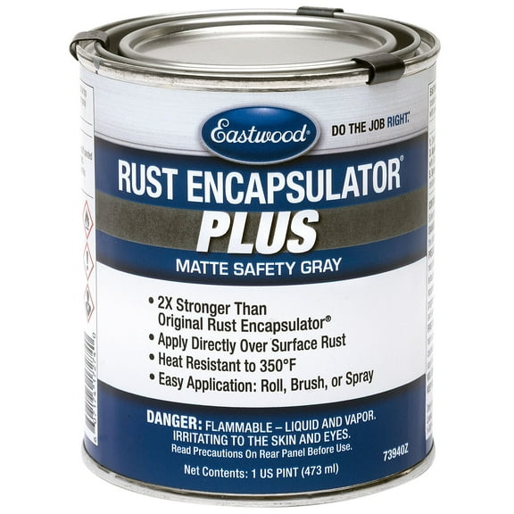 Eastwood Matte Gray Rust Encapsulator Plus | Long Lasting Durable Finish 1 Coat Maximum Rust Protection | Heat Resistance up to 350 degrees Fahrenheit | Pint 1 Pack