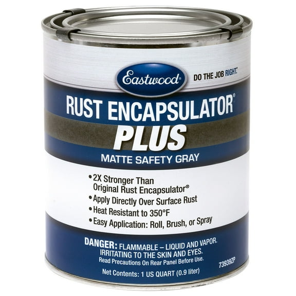 Eastwood Matte Gray Rust Encapsulator Plus | Long Lasting Durable Finish 1 Coat Maximum Rust Protection | Heat Resistance up to 350 degrees Fahrenheit | Quart 1 Pack