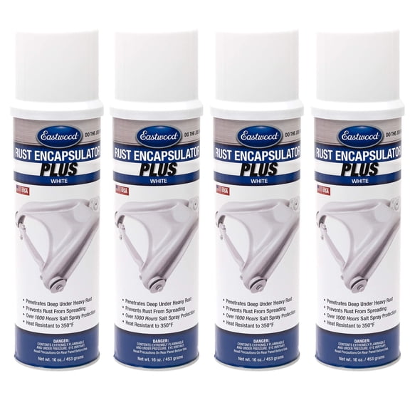 Eastwood Matte White Rust Encapsulator Plus | Long Lasting Durable Finish 1 Coat Automotive Maximum Rust Protection | Heat Resistance up to 350 Degrees F | 16 oz. Aerosol | 4 Pack