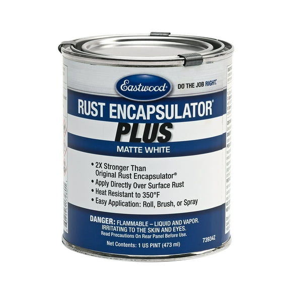 Eastwood Matte White Rust Encapsulator Plus | Long Lasting Durable Finish 1 Coat Maximum Rust Protection | Heat Resistance up to 350 degrees Fahrenheit | Pint 1 Pack