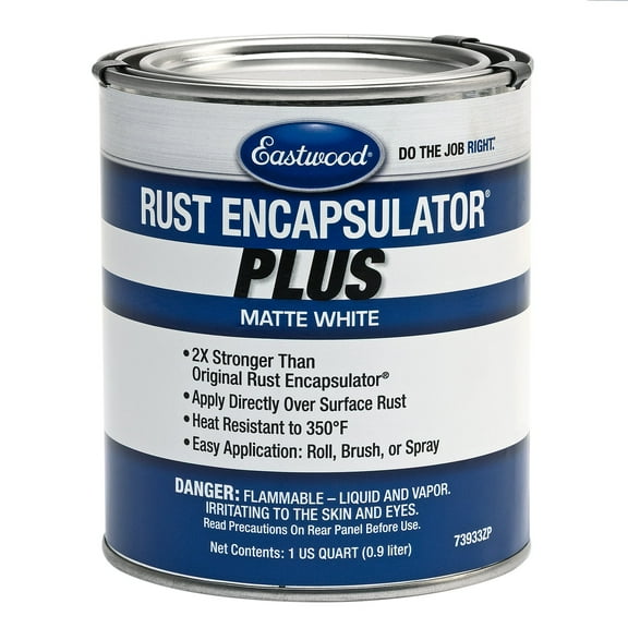 Eastwood Matte White Rust Encapsulator Plus | Long Lasting Durable Finish 1 Coat Maximum Rust Protection | Heat Resistance up to 350 degrees Fahrenheit | Quart 1 Pack