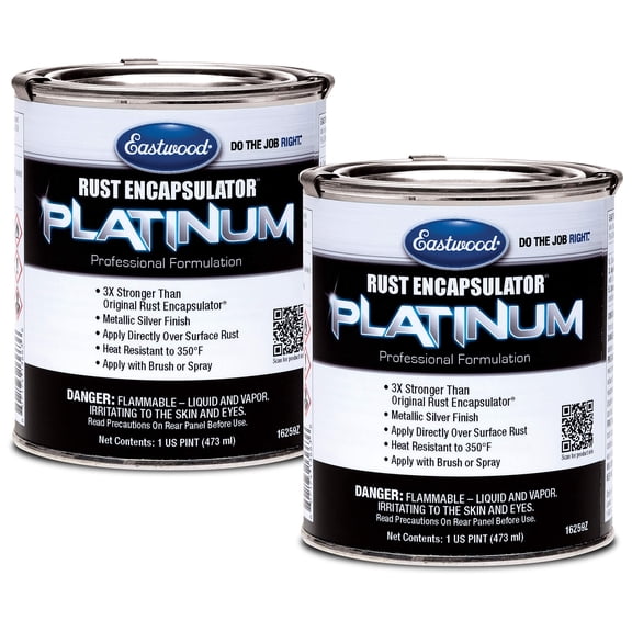 Eastwood Rust Encapsulator Platinum Premium Rust Preventive Coating | Easy Apply High-Tech Formula Automotive Paint to Stop Rust | Silver Pints | 2 Pack