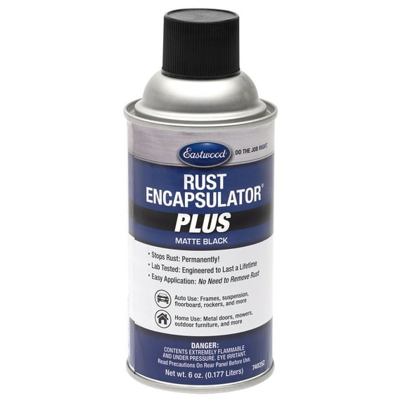 Eastwood Rust Encapsulator Plus Matte Black Spray Paint 6 Ounce Aerosol