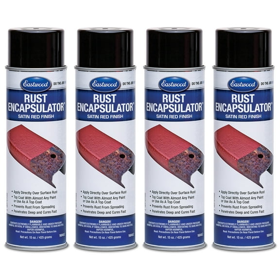 Eastwood Satin Red Rust Encapsulator 15 oz Aerosol Prevents Rust Corrosion 4 Pack