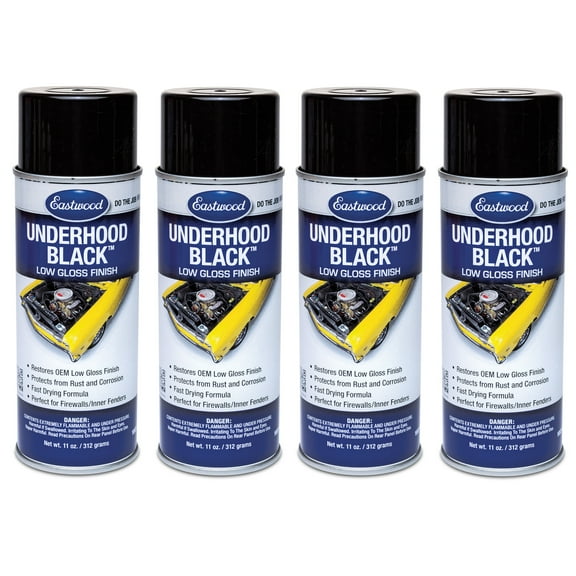 Eastwood Underhood Acrylic Black Semi Gloss Spray Paint 11oz 4 Pack