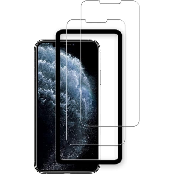 Easy Alignment Frame Designed For iPhone11 Pro/iPhone Xs/iPhone X Tempered Glass Screen Protector Film 2-Pack