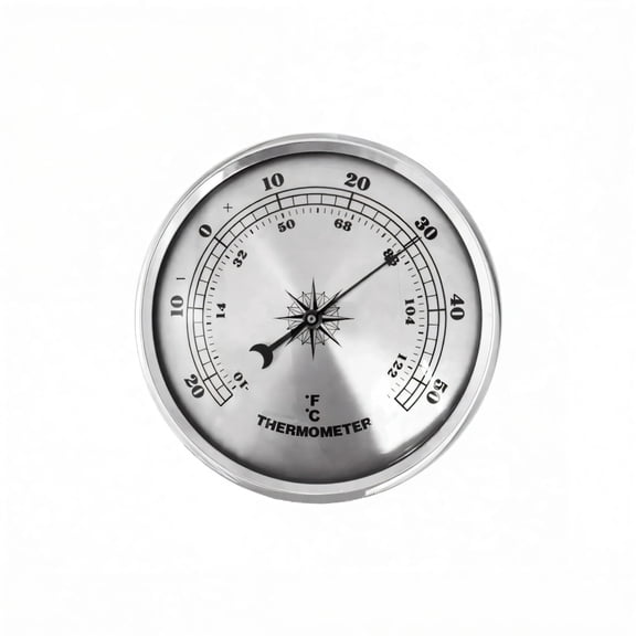 Easy Analog Environment Monitor Silver Metal Frame 90mm for Indoor Outdoor Pressure Temp Moisture Reading