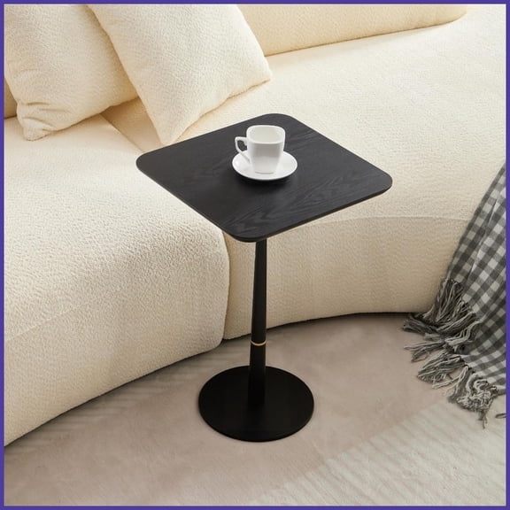 Easy-Assemble Black MDF Coffee Table with Gold Accents, Perfect for Living Room & Lounge